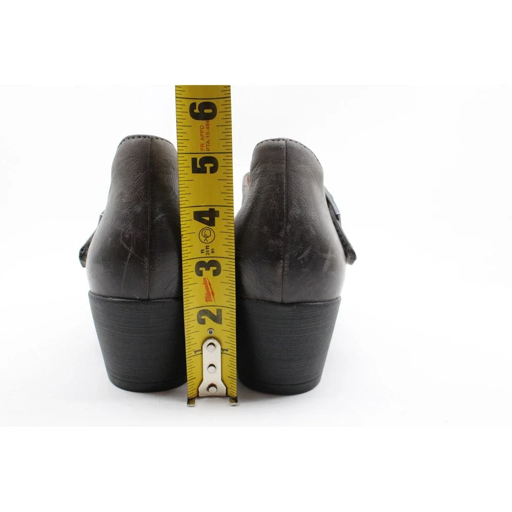 Dansko Roxanne Womens Size 39 Grey Leather Mary Jane Block Heel Pumps